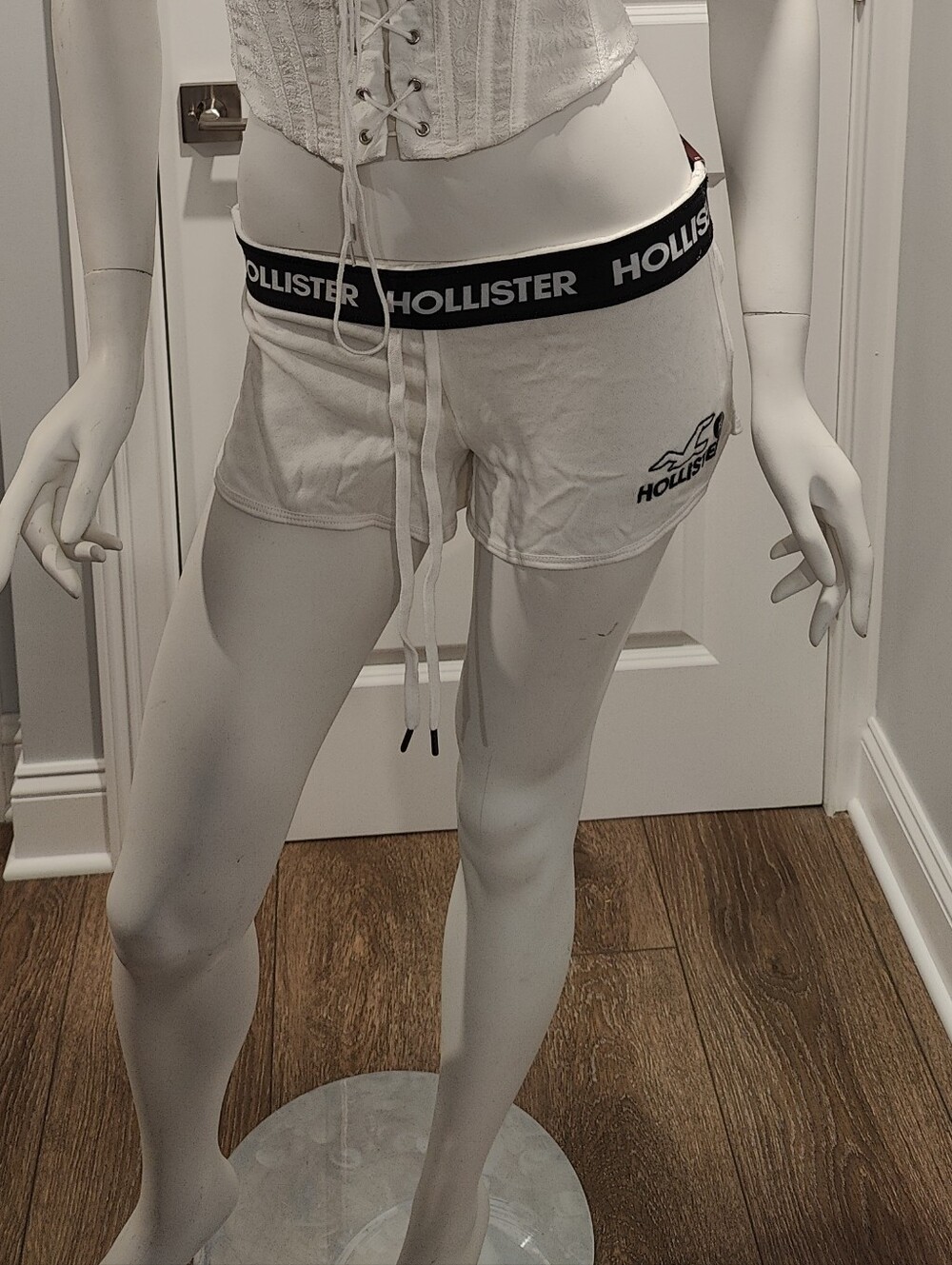 Hollister White Logo Waistband Lounge Shorts